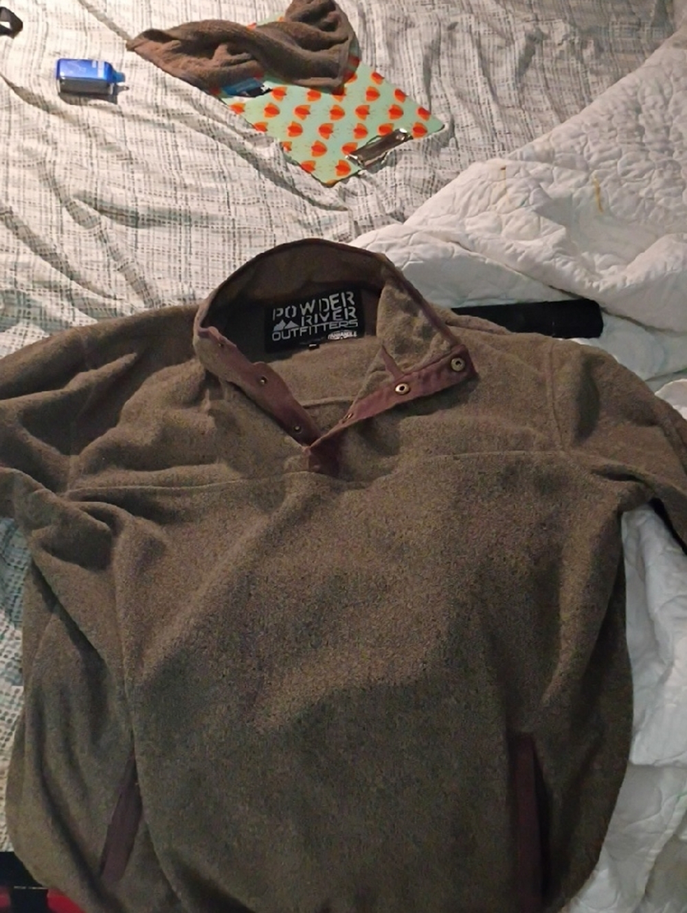 Powder River Outfitters Men's Lightweight Pullover Shirt Jacket - Brown